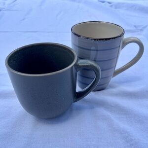 ROYAL NORFOLK and Unknown Two Mugs, Gray, Blue, Brown, and White